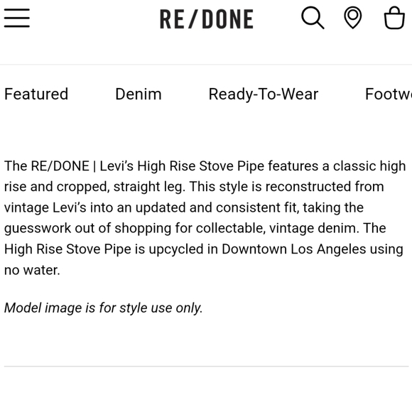 Nwt Levi's RE/DONE High Rise Distressed Stovepipe Jeans - Picture 16 of 16